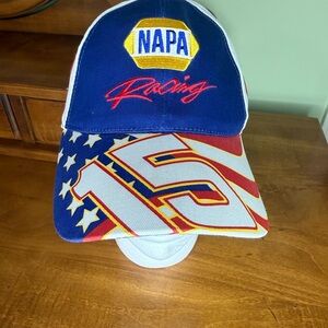 Vintage NAPA Racing NASCAR trucker hat dad cap American flag embroidery